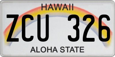 HI license plate ZCU326