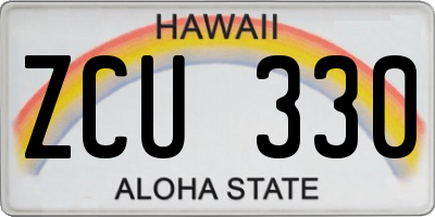 HI license plate ZCU330