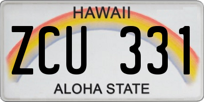 HI license plate ZCU331