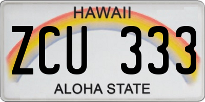 HI license plate ZCU333