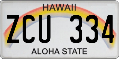 HI license plate ZCU334