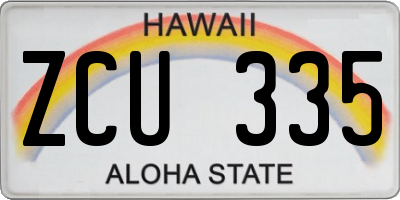 HI license plate ZCU335