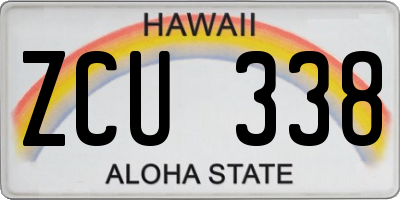 HI license plate ZCU338