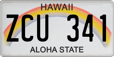 HI license plate ZCU341