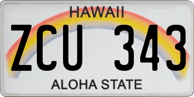 HI license plate ZCU343
