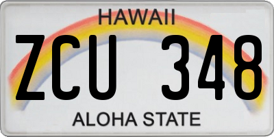 HI license plate ZCU348