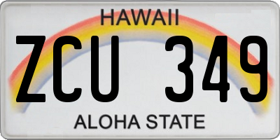 HI license plate ZCU349