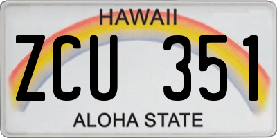 HI license plate ZCU351