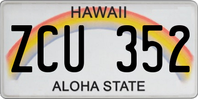 HI license plate ZCU352