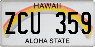 HI license plate ZCU359