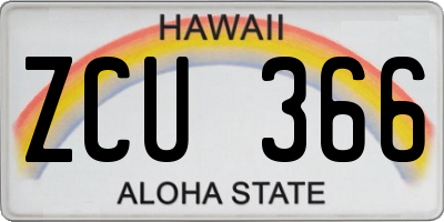 HI license plate ZCU366