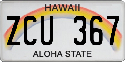 HI license plate ZCU367