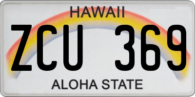 HI license plate ZCU369