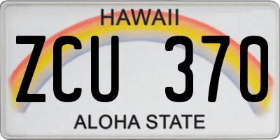 HI license plate ZCU370