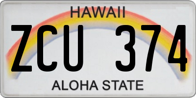 HI license plate ZCU374