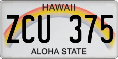 HI license plate ZCU375