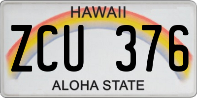 HI license plate ZCU376