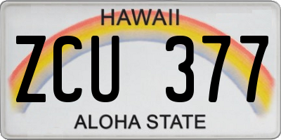 HI license plate ZCU377