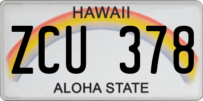HI license plate ZCU378