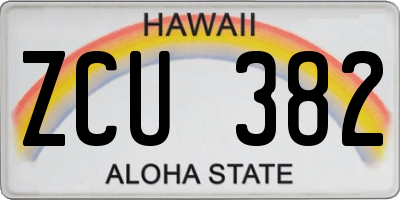 HI license plate ZCU382