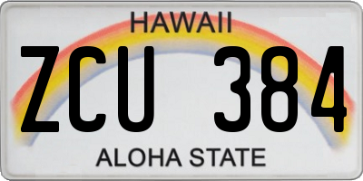 HI license plate ZCU384
