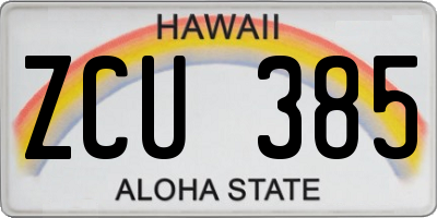HI license plate ZCU385