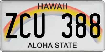 HI license plate ZCU388