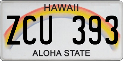 HI license plate ZCU393
