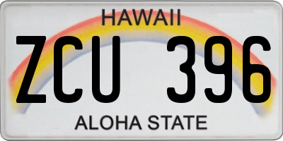 HI license plate ZCU396