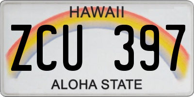 HI license plate ZCU397