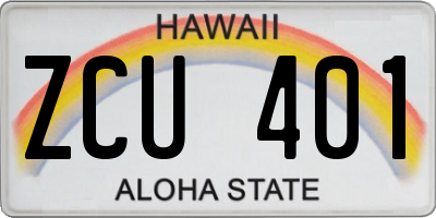 HI license plate ZCU401