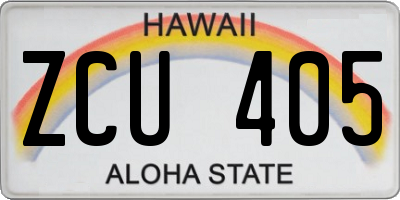 HI license plate ZCU405