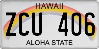 HI license plate ZCU406
