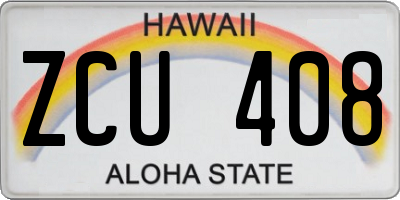 HI license plate ZCU408