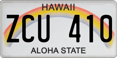 HI license plate ZCU410