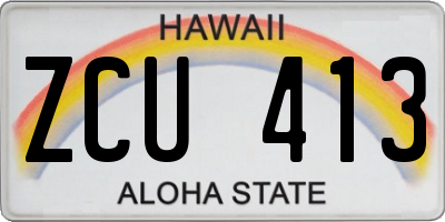 HI license plate ZCU413