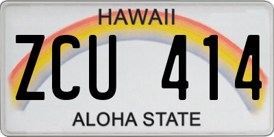 HI license plate ZCU414