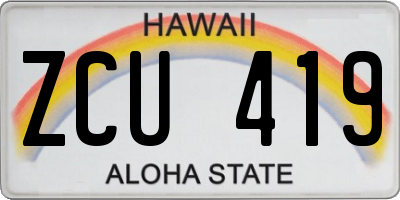 HI license plate ZCU419