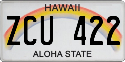 HI license plate ZCU422
