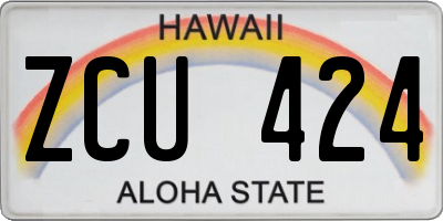 HI license plate ZCU424