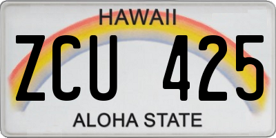 HI license plate ZCU425