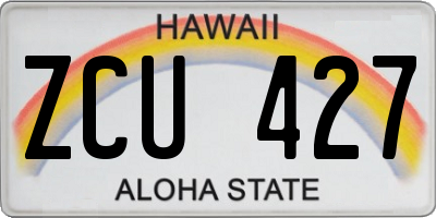 HI license plate ZCU427