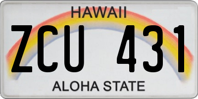 HI license plate ZCU431
