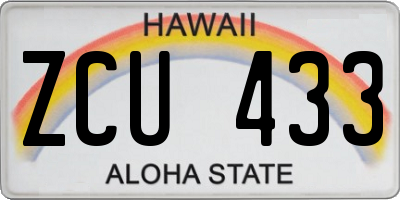HI license plate ZCU433
