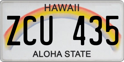 HI license plate ZCU435