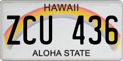 HI license plate ZCU436