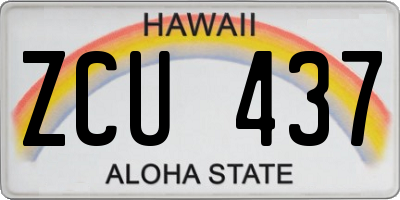 HI license plate ZCU437
