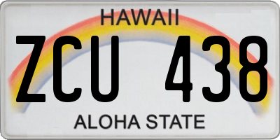 HI license plate ZCU438