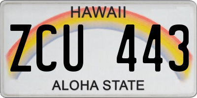 HI license plate ZCU443