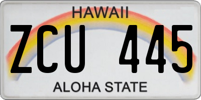 HI license plate ZCU445